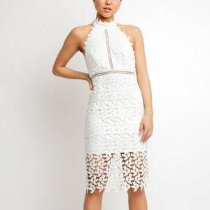 Bardot Gemma White Halter Lace Dress - Medium 6